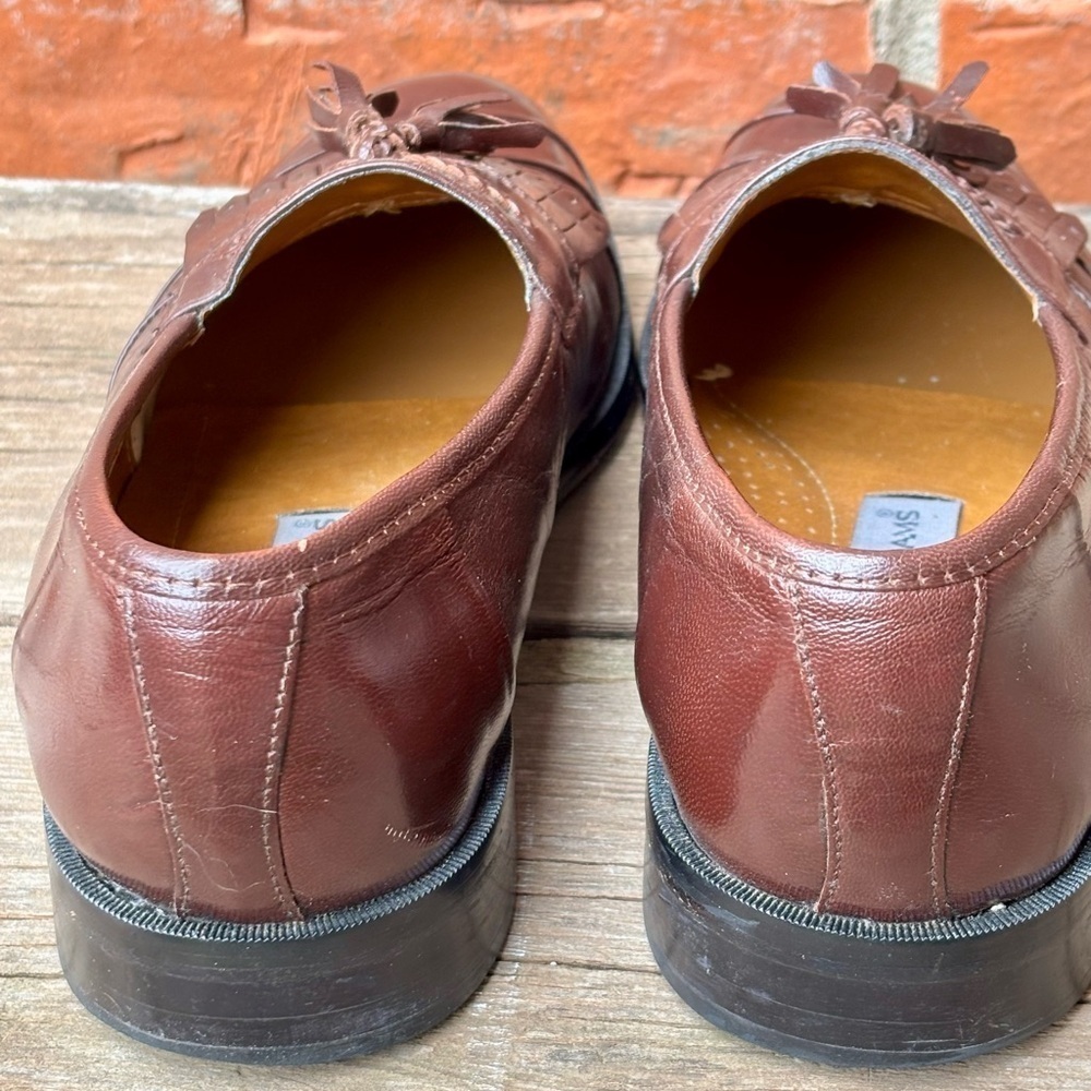 Stacy Adams Mens Comfort System Leather Tassel Brown Loafers 9.5M - Picture 3 of 8